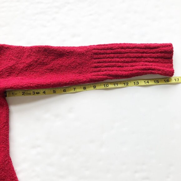EILEEN FISHER Wool Red V Neck Pullover Sweater Womens Small Petite - Picture 8 of 10